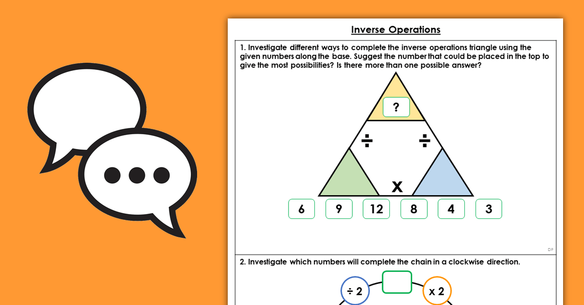multiplication and division year 5 inverse operations discussion problems classroom secrets