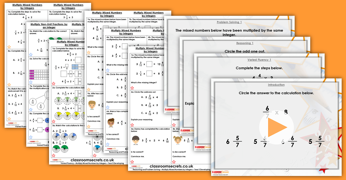 Here are some things to consider before add. Multiply Mixed Numbers By Integers Year 5 Fractions Resource Pack Classroom Secrets