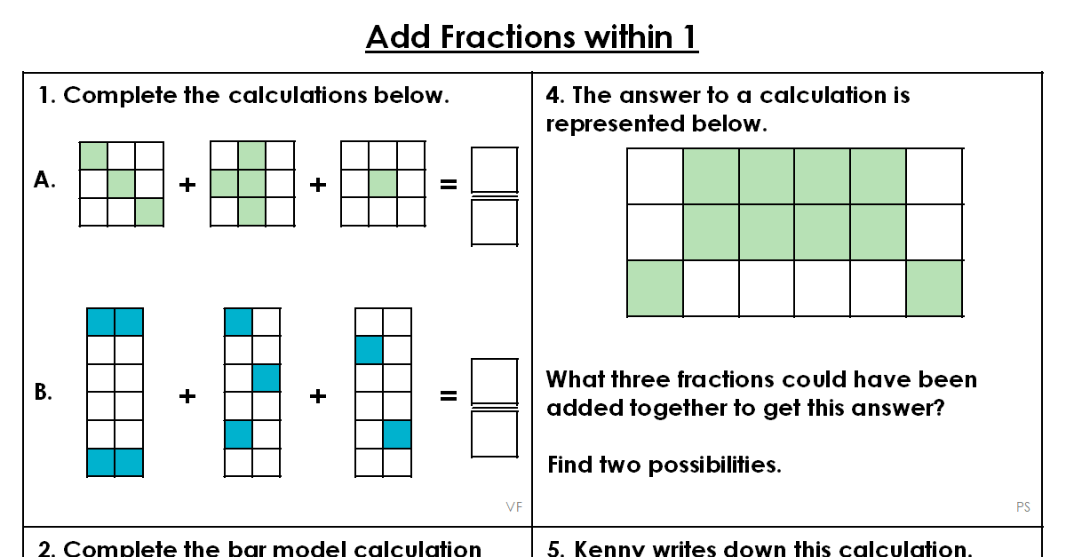 year 5 add fractions within 1 lesson classroom secrets classroom