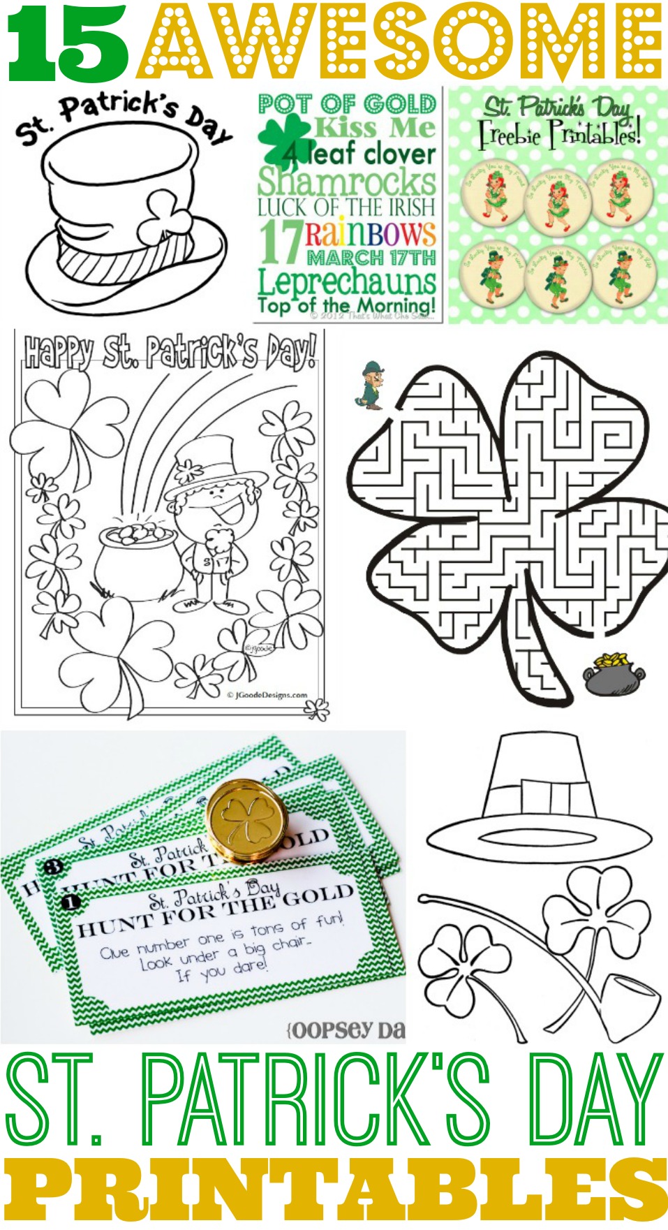 15 awesome st. patrick's day free printables for kids