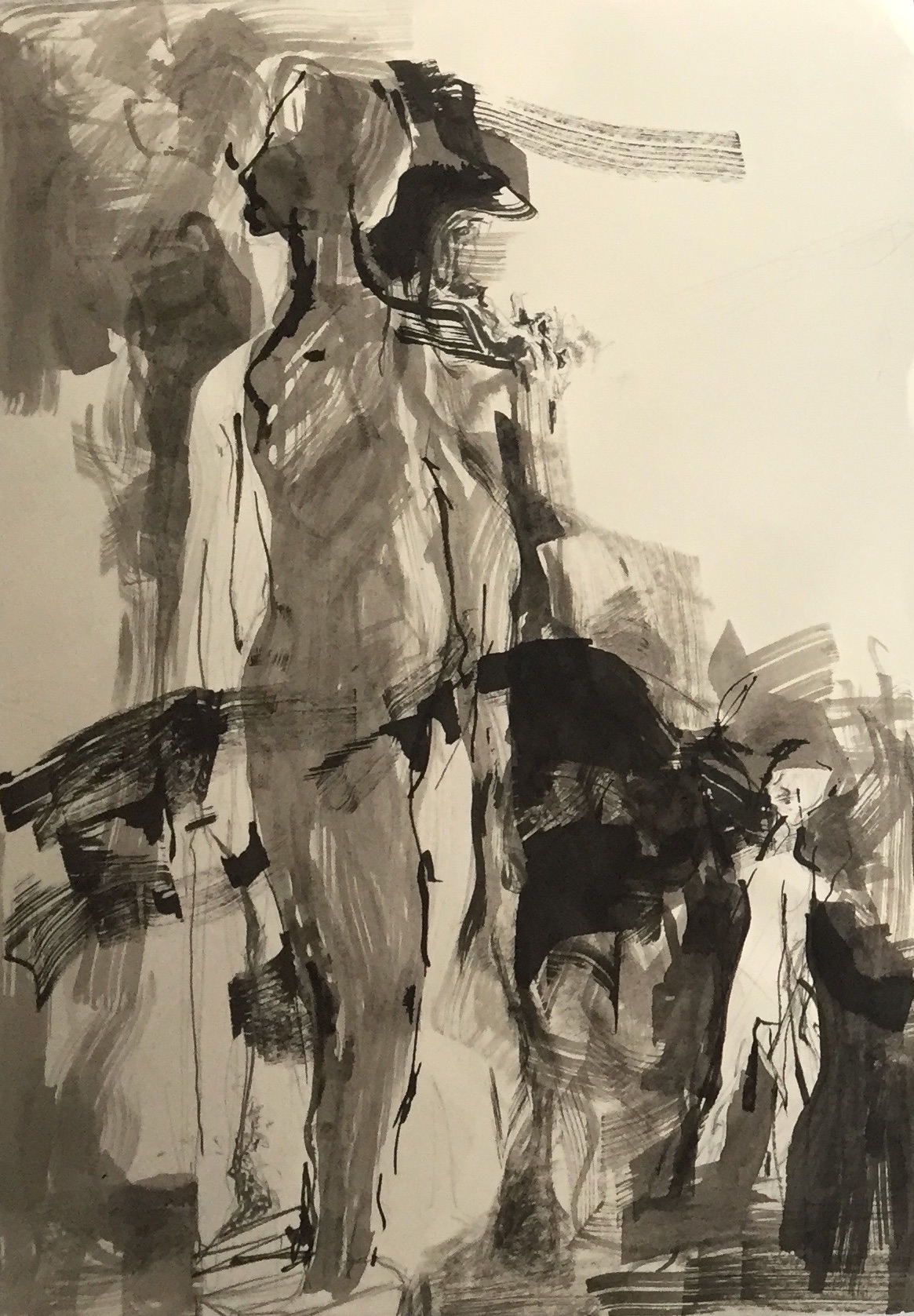 Groß und Klein, Tusche auf Papier 42 x 29 cm