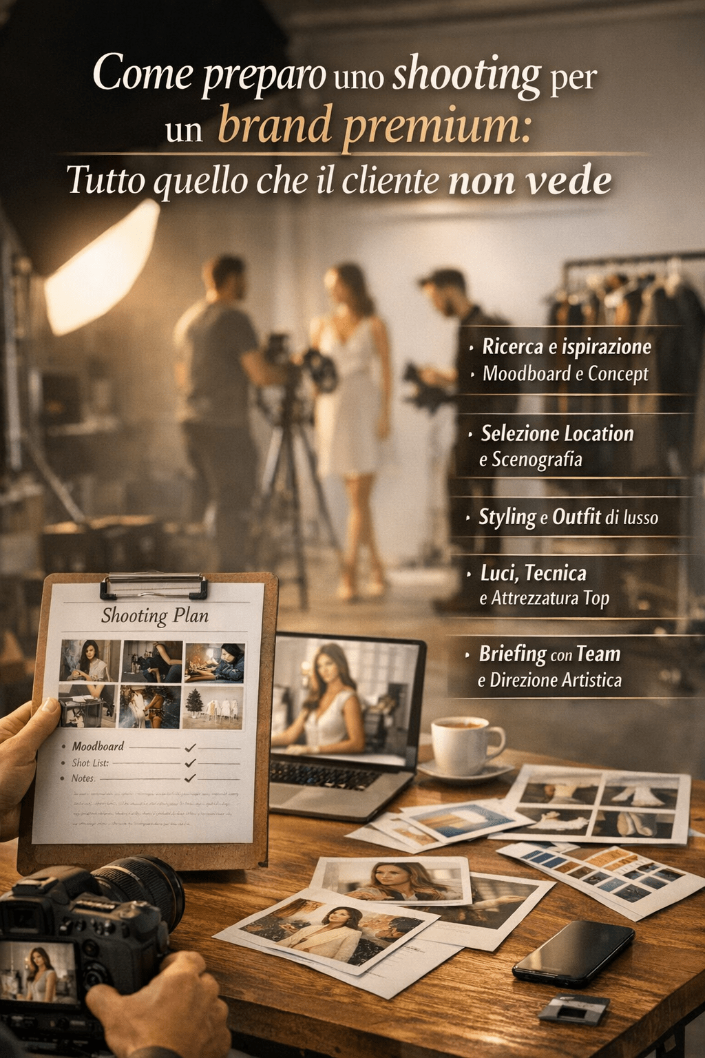 Dietro le quinte di uno shooting fotografico per brand premium