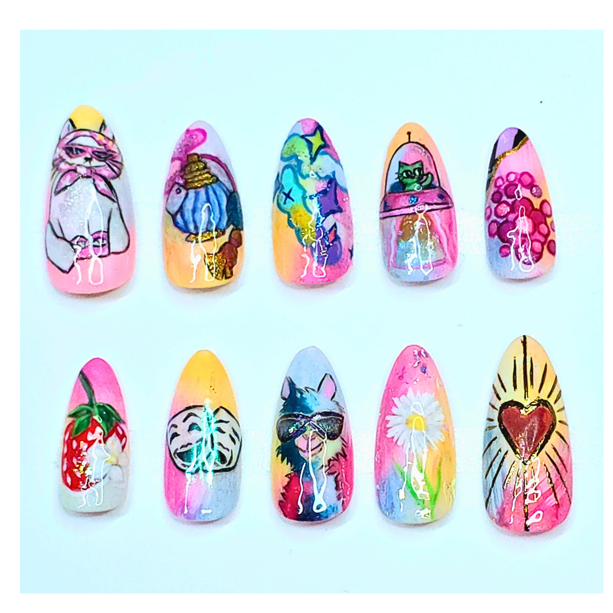 Funky Pastel Pop Press-on Nails