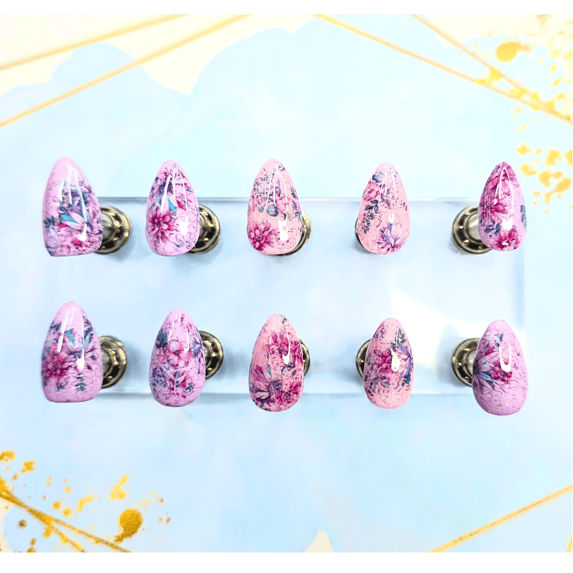 Pretty in Pinks Floral Nail Set