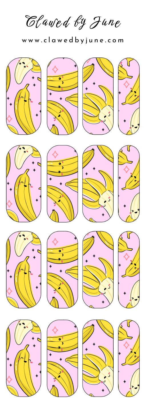 Bananas Full Nail Waterslide Decals