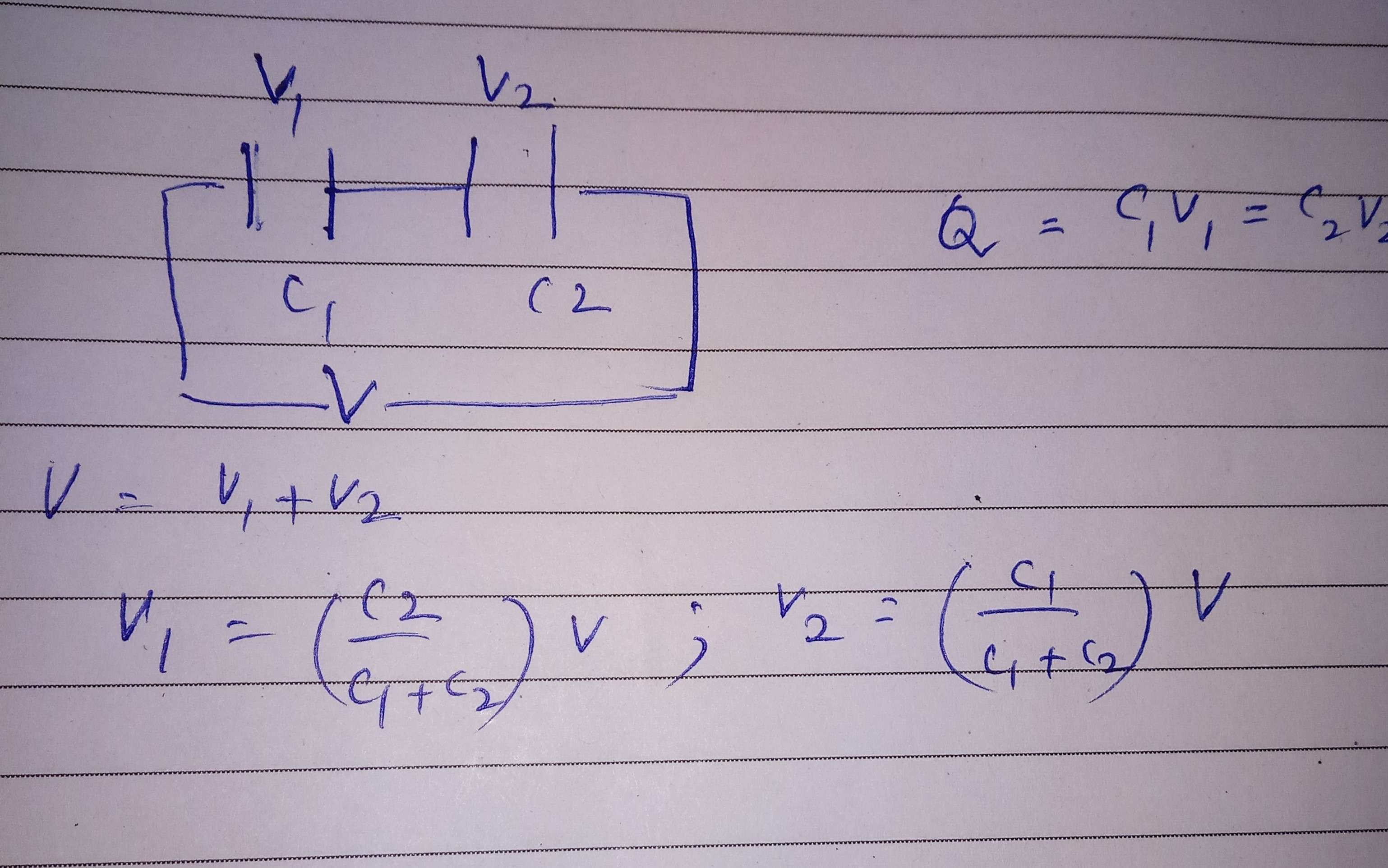 Two Capacitors Of Capacitance C1 And C2 Are Connected In
