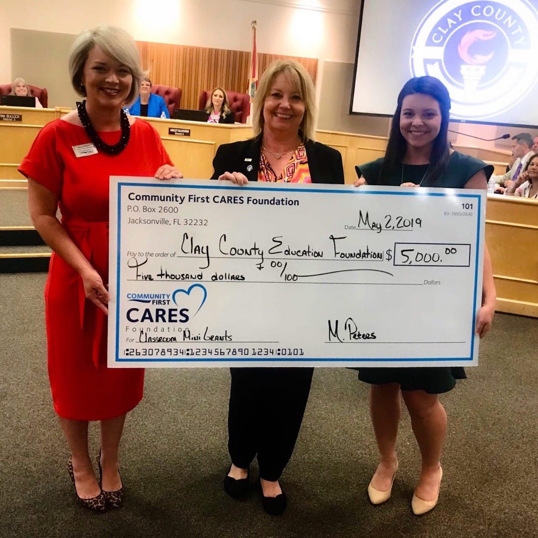 Read more about the article Community First Cares Foundation Awards Clay Education Foundation $5,000