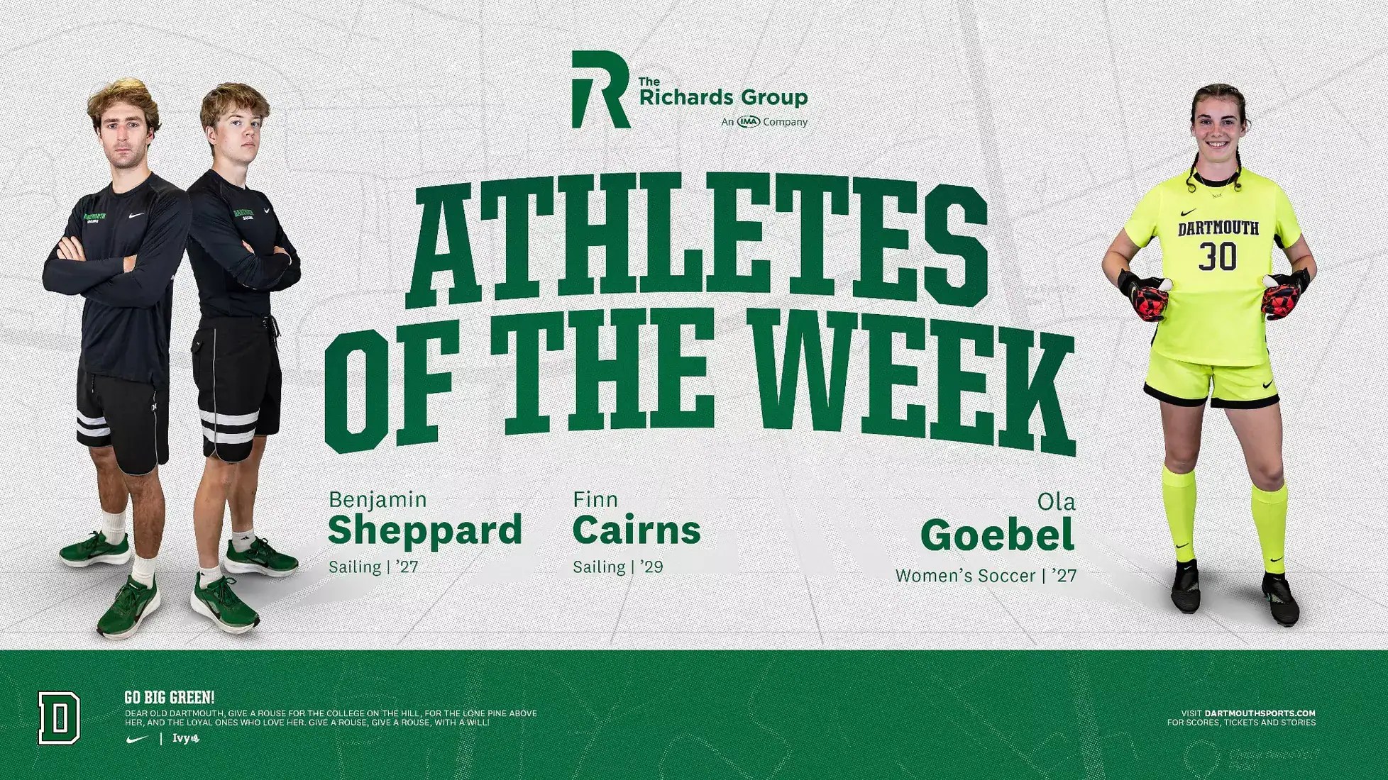 Sheppard and Cairns Earn Dartmouth Athletes of the Week After Stellar Hewitt Trophy Performance