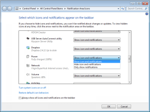 Windows 7 System Icons In Notification Area