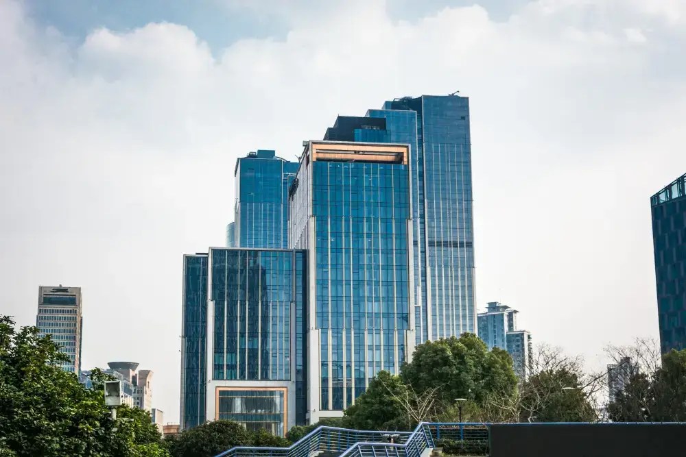 Downtown commercial office towers in a real estate portfolio