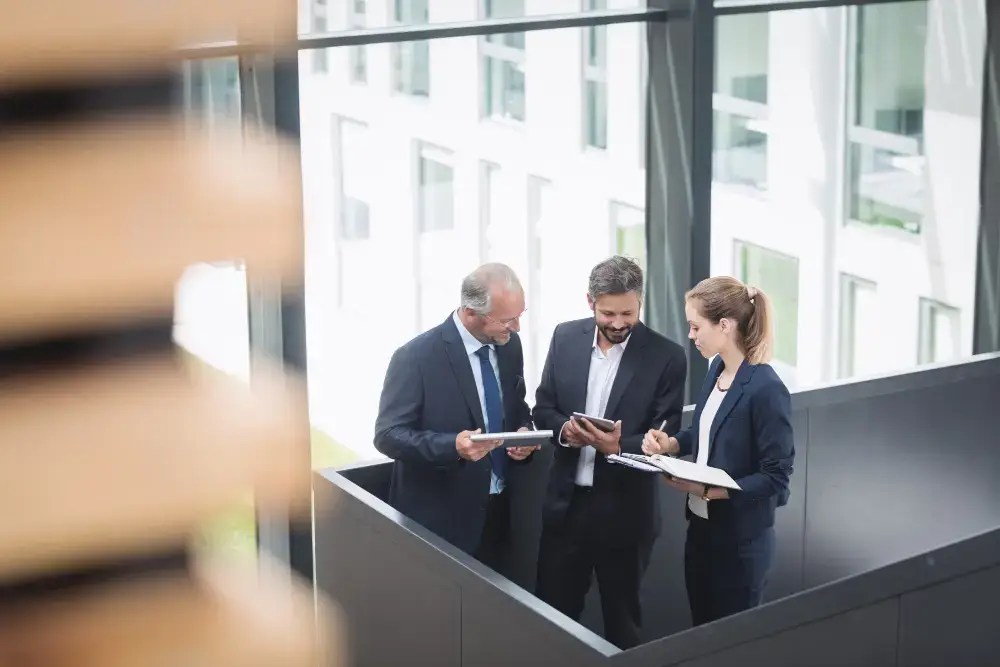 Executives meeting in a commercial office