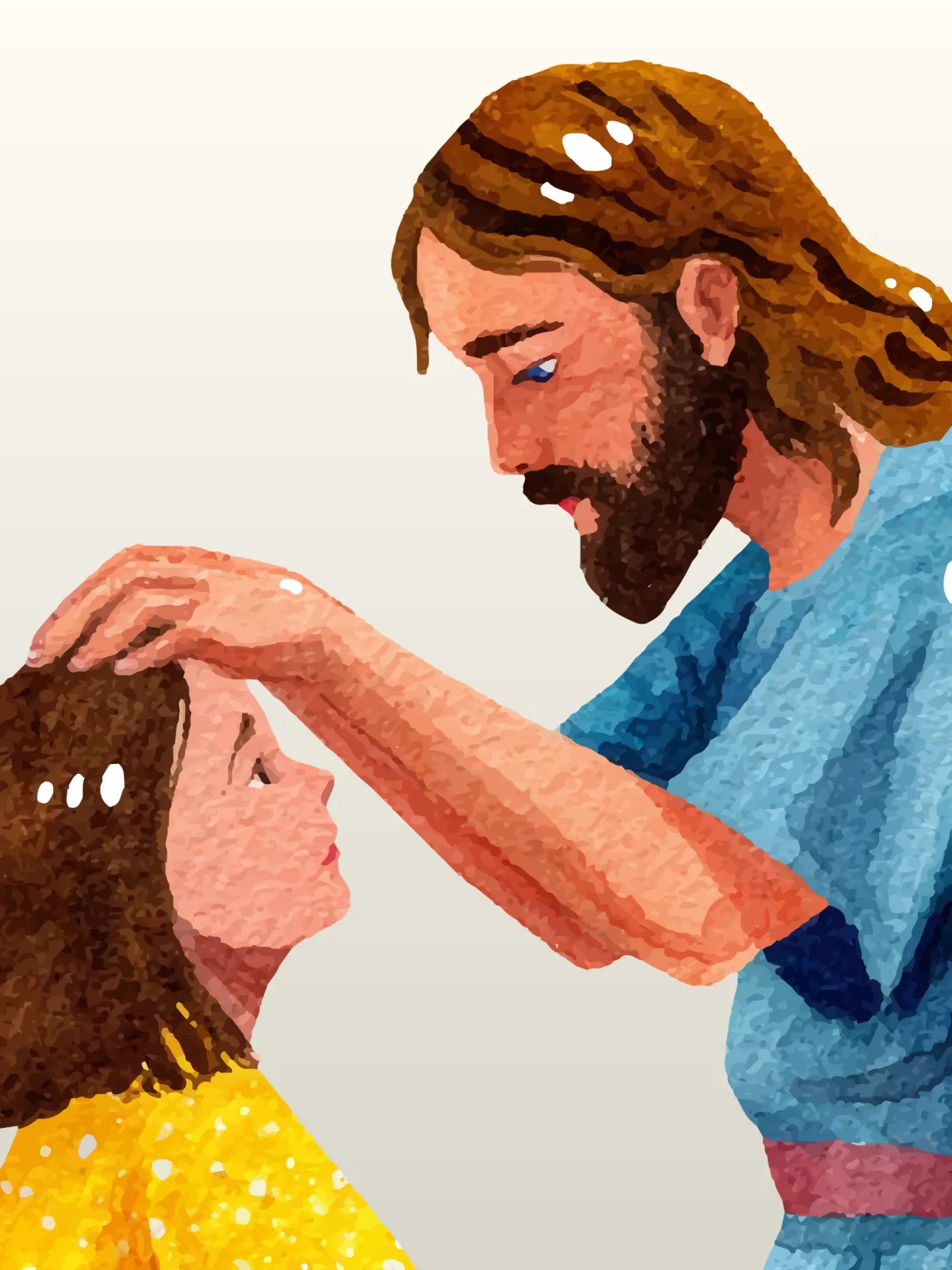 Jesus healing Girl with Therapy