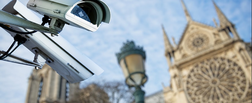 Security camera outside church