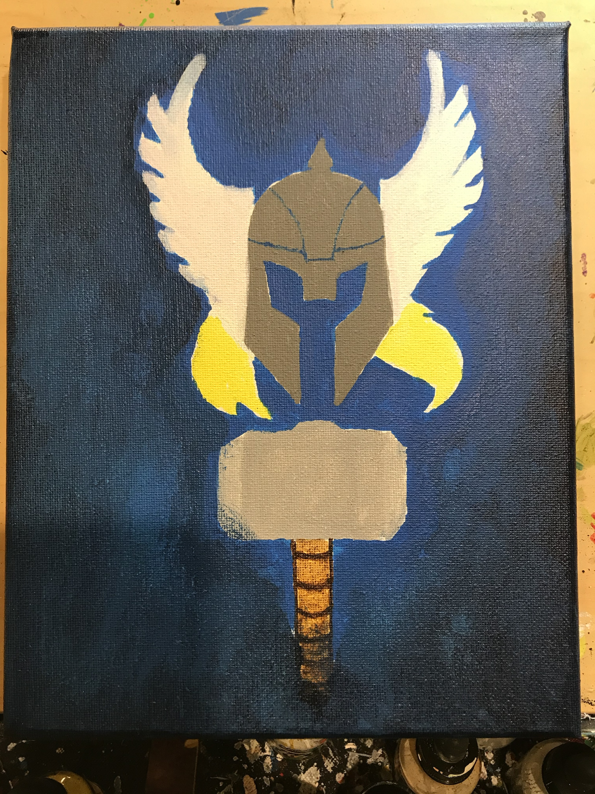 Acrylic Ink Painting 8x10 of Marvels image of Thor