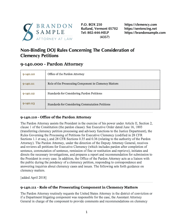 Presidential Pardon Process Application Pardon Information Instructions
