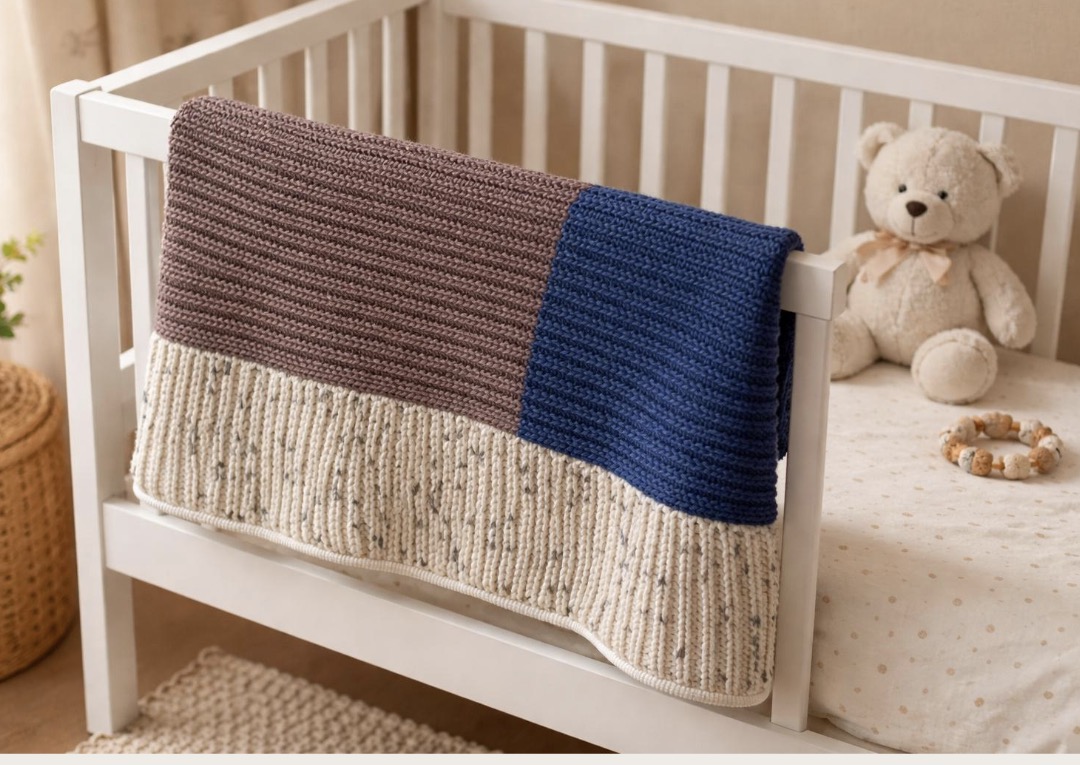 Plaid/couverture bébé épais en laine Mérinos