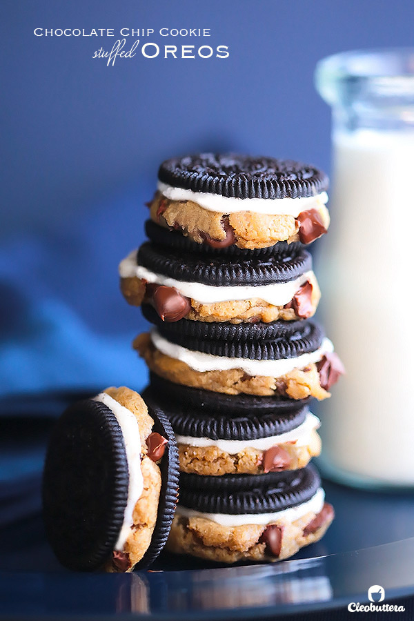 Use your hands to mold the dough around the . Chocolate Chip Cookie Stuffed Oreos Cleobuttera
