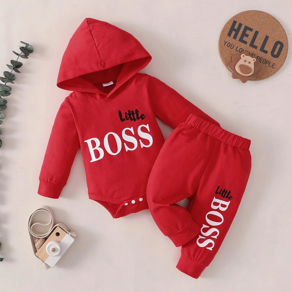 Hibobi 2 Stuks Pasgeboren Baby Boy Kleding Lange Mouwen Hooded Jumpsuit Top & Broek Baby Baby Romper Katoen Kids Outfit