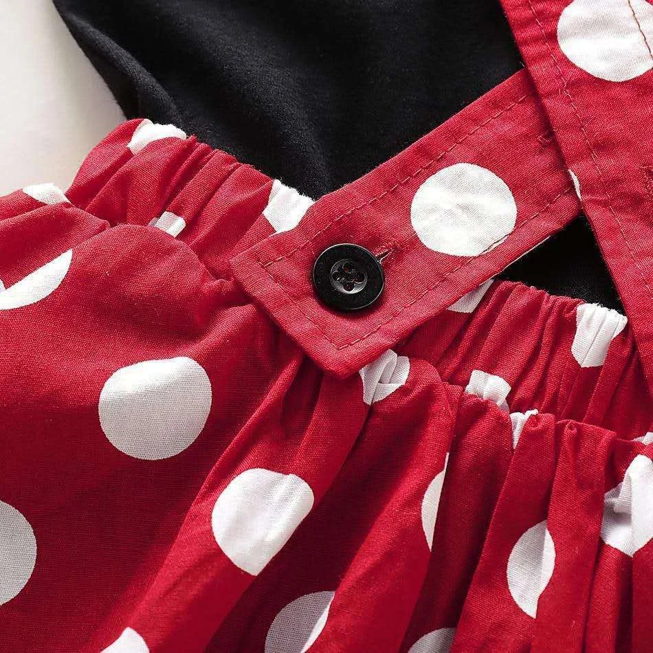 2022 Nieuwe Baby Kleding Minnie Jurk Polka Dot Schattige Peuter Meisje Sets Strik Rokken Sets Zomer Pasgeboren Baby Meisje Kleding