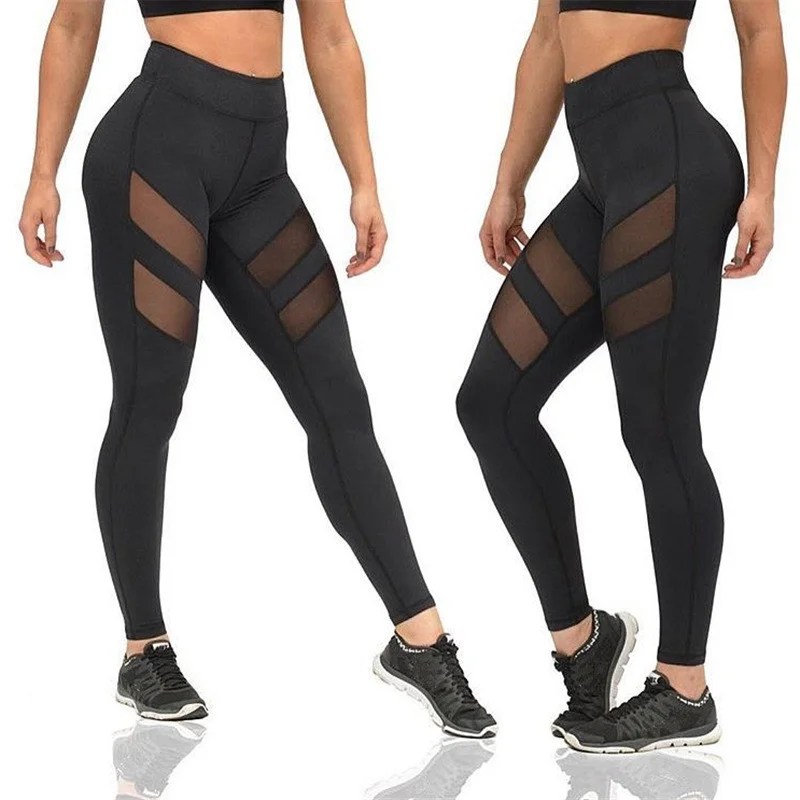 Sexy Mesh Butt Lifting Zwarte Leggings Vrouwen Hoge Taille Push Up Panty Meisjes Gym Workout Fitness Yoga Broek Jegging Leggins