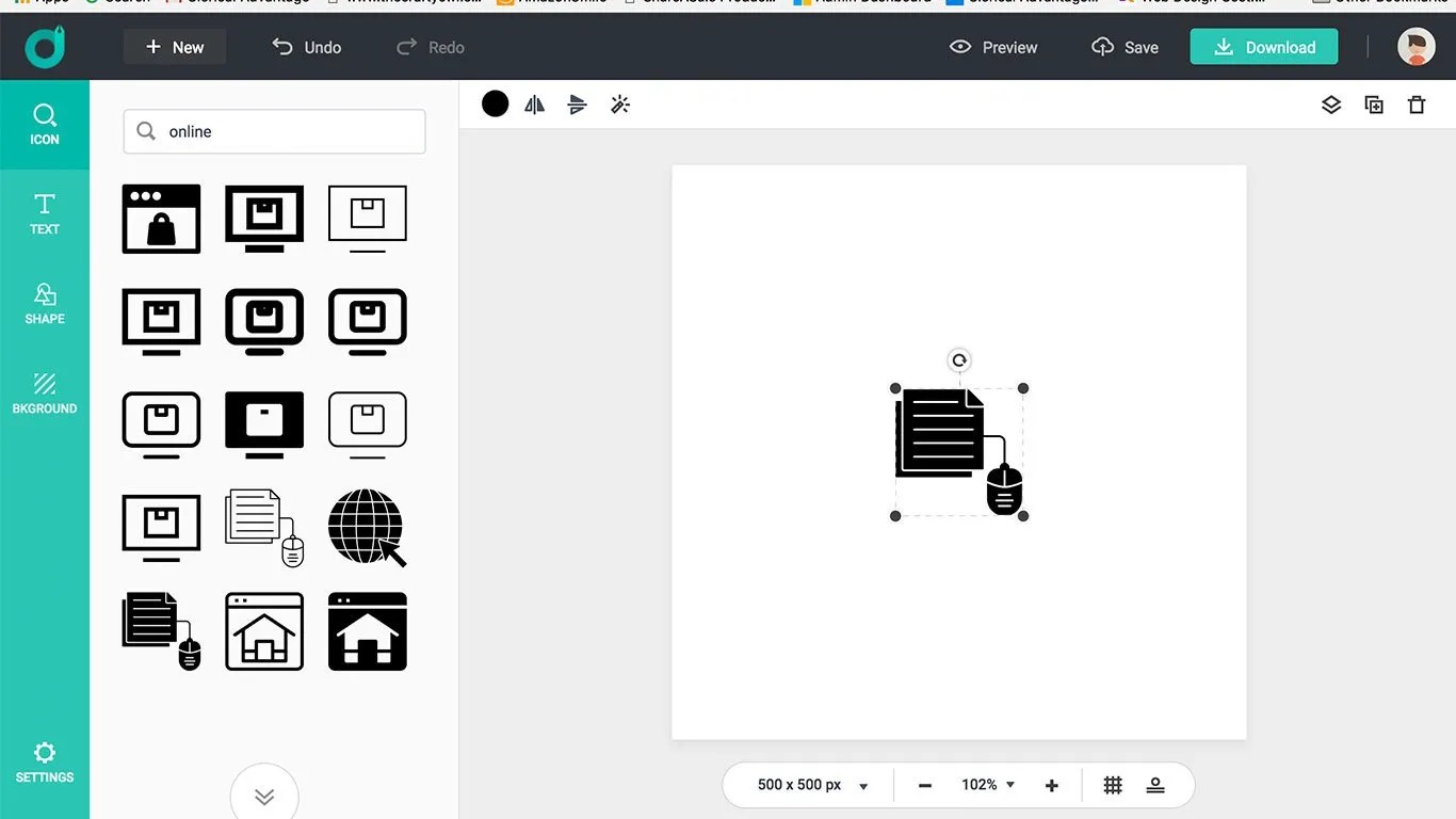 There is a large library of icons