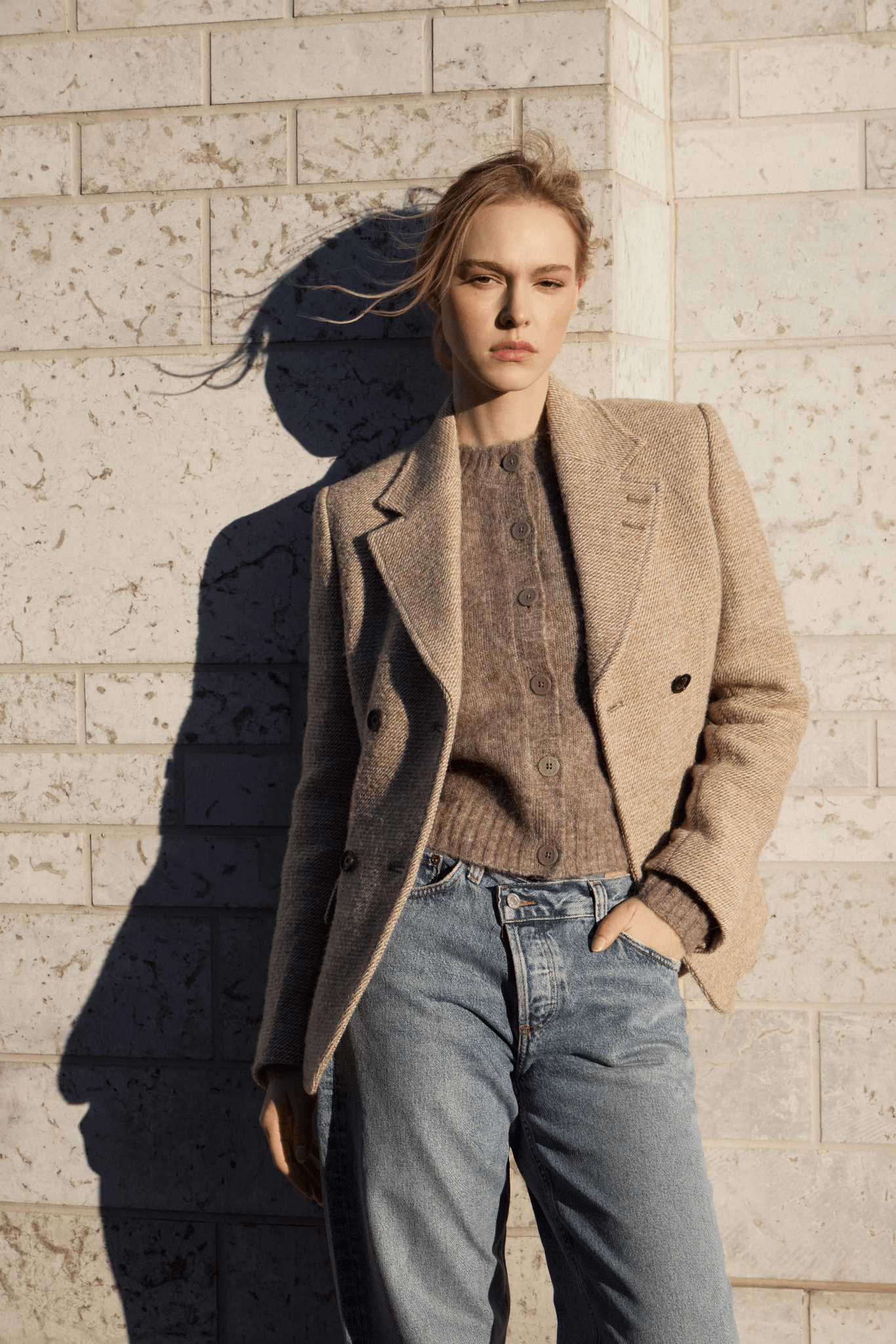 woman in a fall jacket