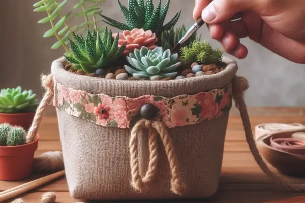 Como fazer cachepôs de tecido para plantas em apartamentos