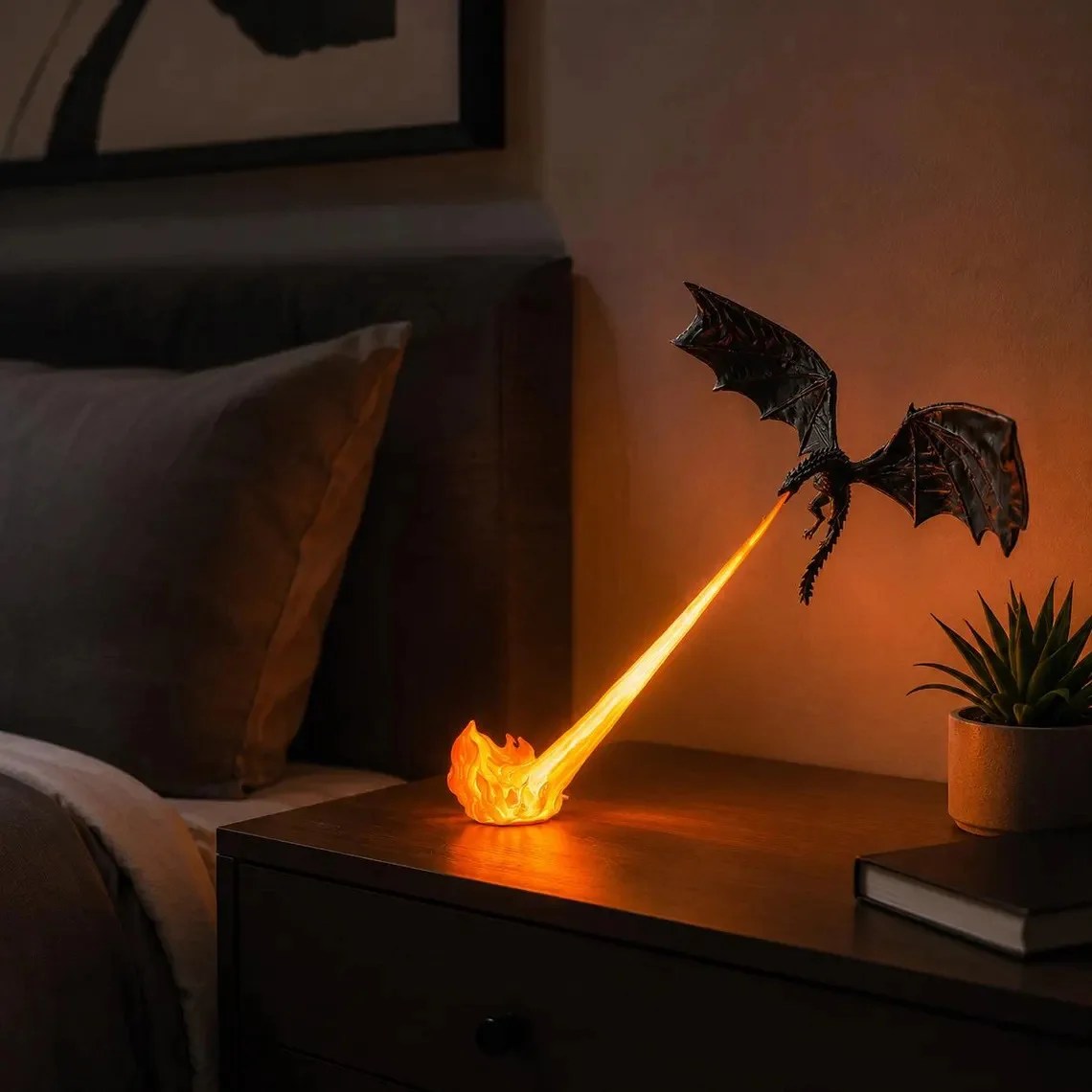 ClickWix Custom Dragon LED Night Light, 3D Fire Breathing Dragon Lamp, Battery Powered Fantasy Figurine, Personalized Gamer Room Decor Gift - Image 17