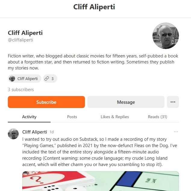 Cliff Aliperti on Substack