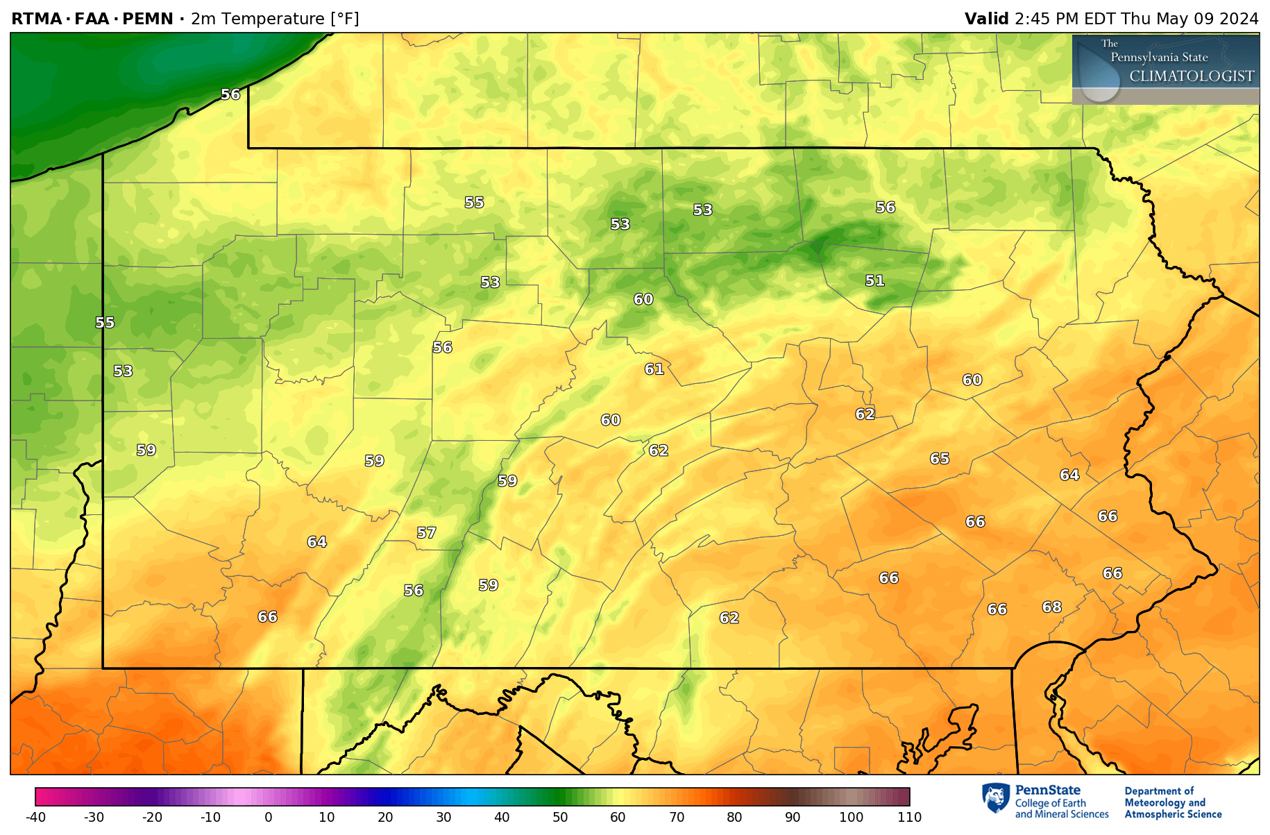 PA Climate Maps Rtma.t2m 