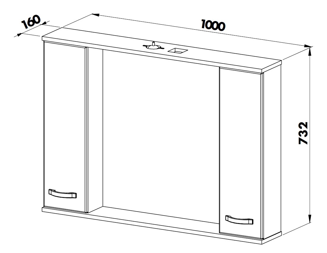 Dulap cu oglinda MARTAT Olimpia 100cm (white)