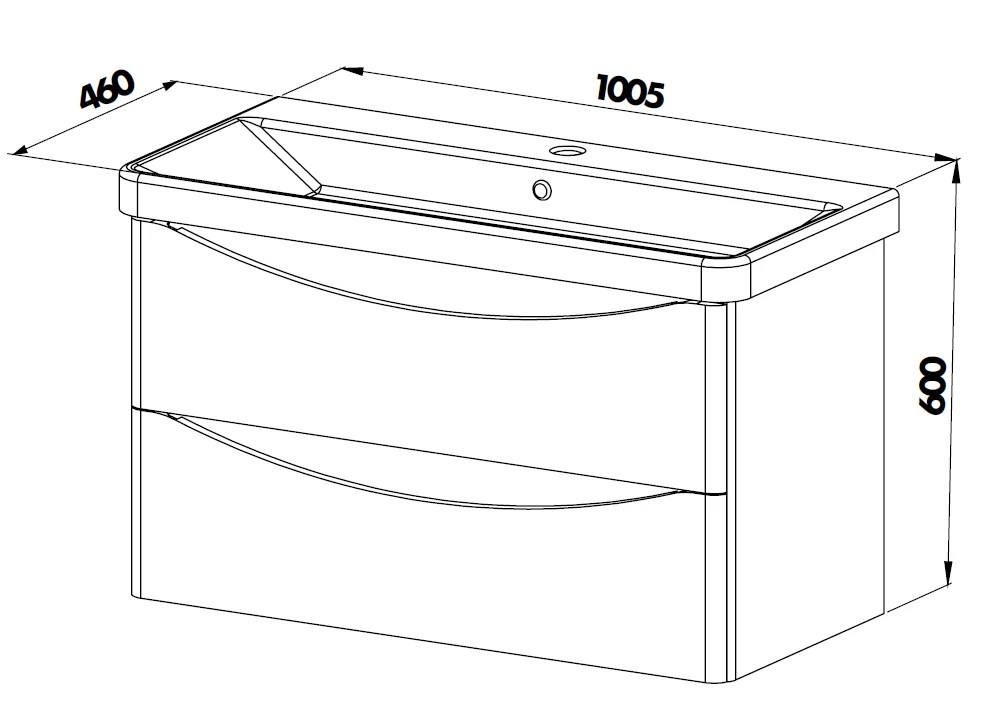 Lavoar cu dulap Zen 105cm (anthracite)
