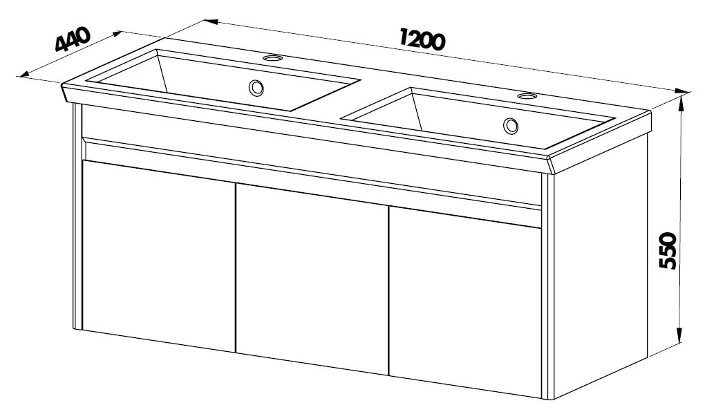 Lavoar cu dulap Isik 120 cm (white)