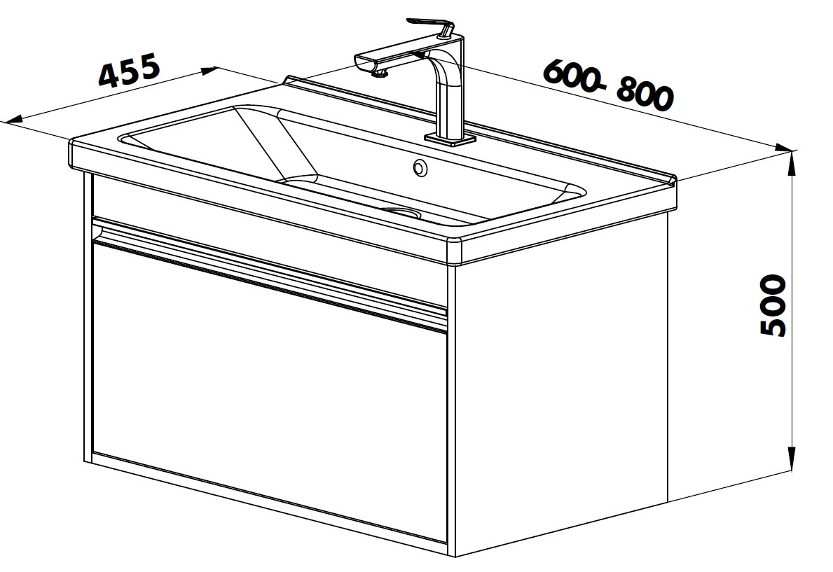 Lavoar cu dulap Teos 60cm (white)