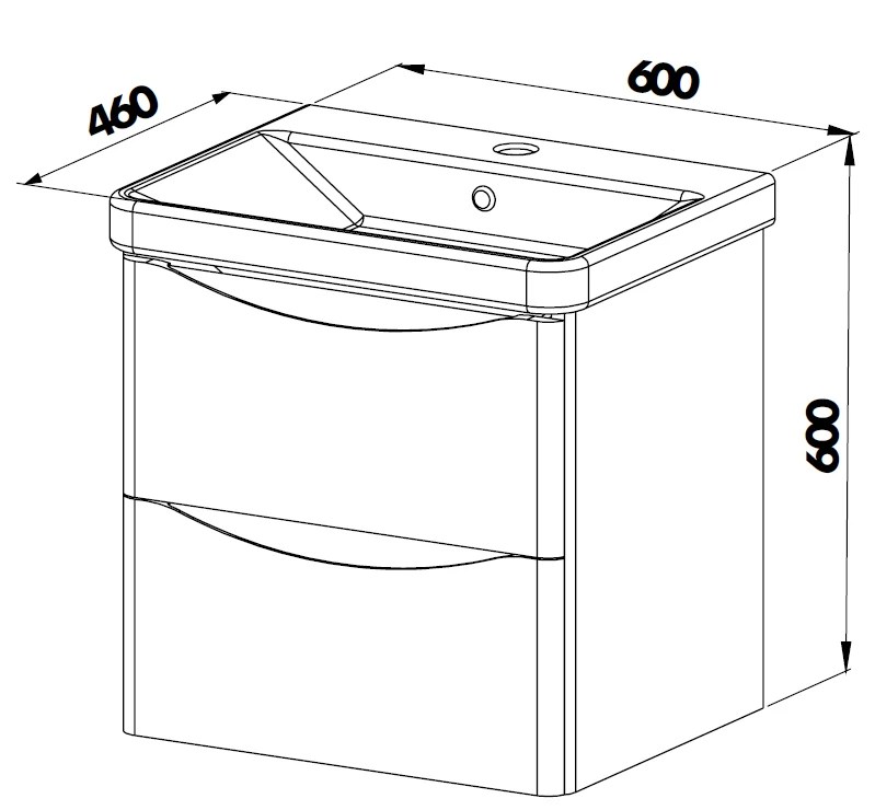 Lavoar cu dulap Zen 60cm (crem)