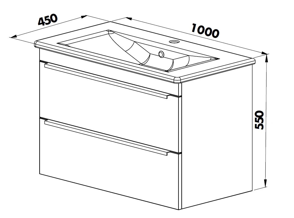 Lavoar cu dulap Vesta 100cm (white)