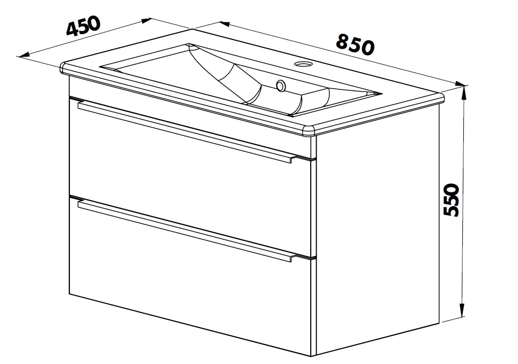 Lavoar cu dulap Vesta 85cm (white)