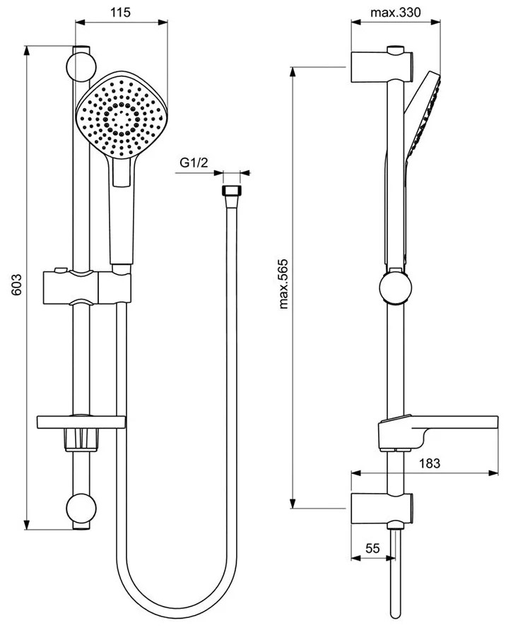 Set baterii Ideal Standard ESLA (Cada+Lavoar+Bara dus) BC264AA