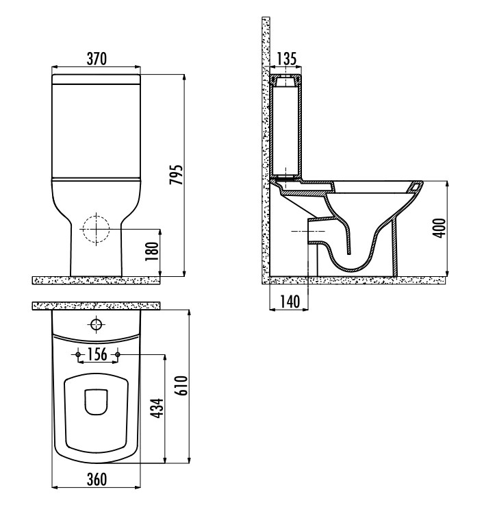 Vas WC Creavit Lara+bide LR310.00CB / LR410 / KC1603.01 / IT5130