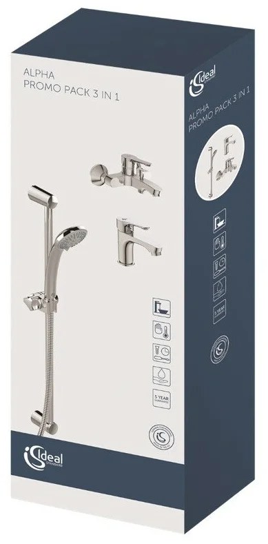 Set baterii Ideal Standard ALPHA (Cada+Lavoar+Bara dus) BD004AA