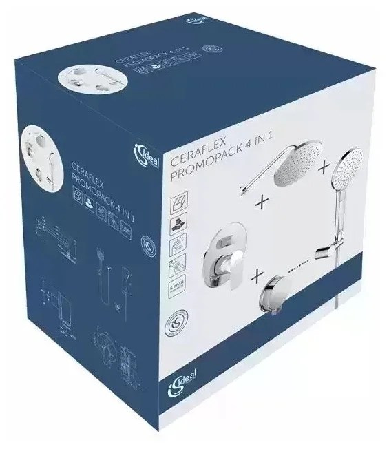 Set baterii Ideal Standard CERAFLEX (ingropata 2 cai+palarie+dus lateral) BC447AA
