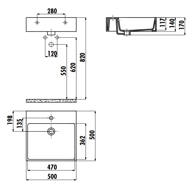 Lavoar Creavit Next 50x50 NX256