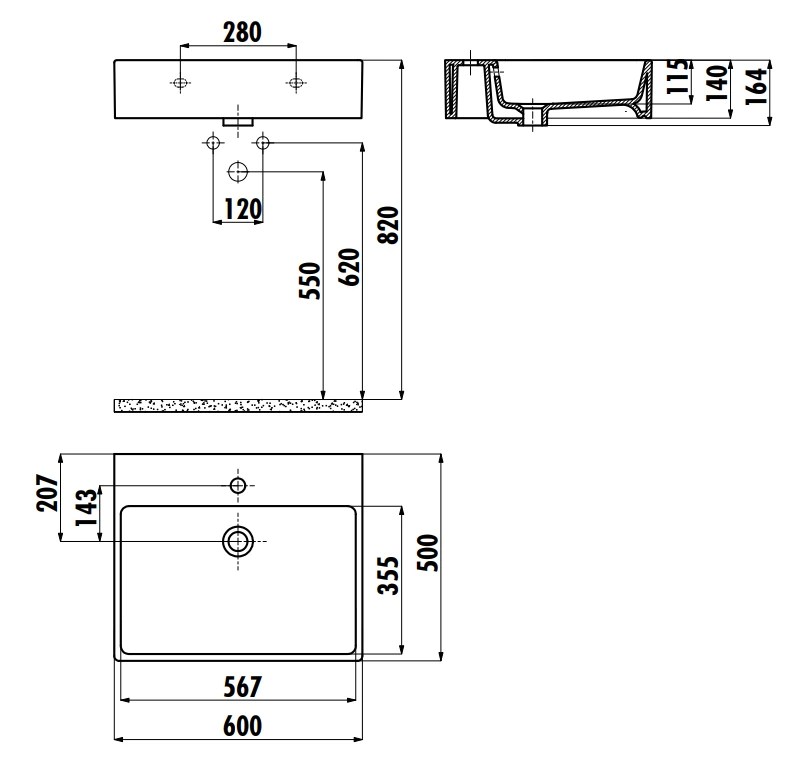 Lavoar Creavit Next 50x60 NX260