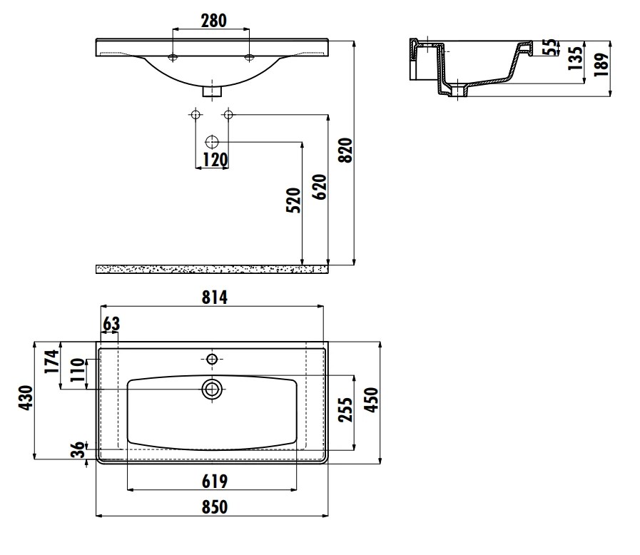 Lavoar Creavit Sera 85 cm TF185