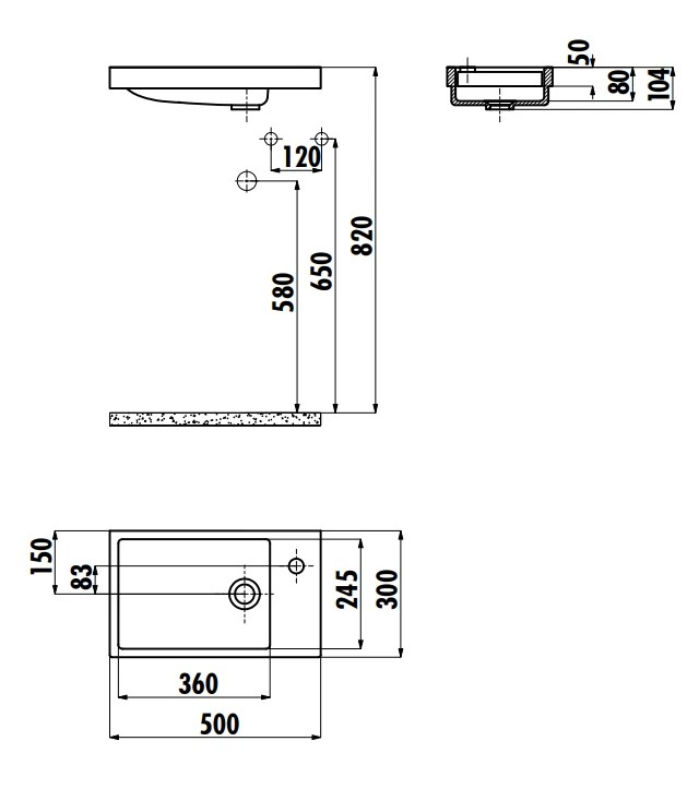 Lavoar Creavit Elmas 30x50 TP026.000
