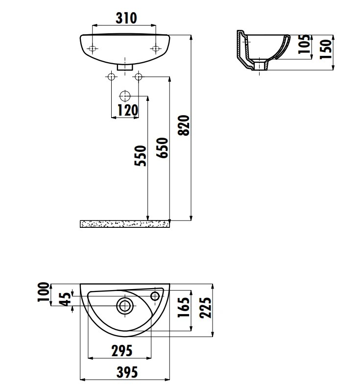 Умывальник Creavit 23x39 TP040.000