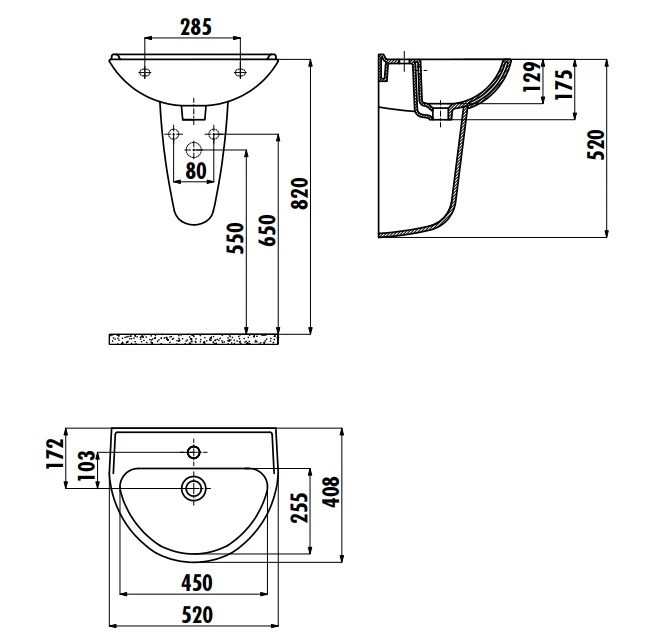Lavoar Creavit 40x50 TP150.000 (fara piedestal)
