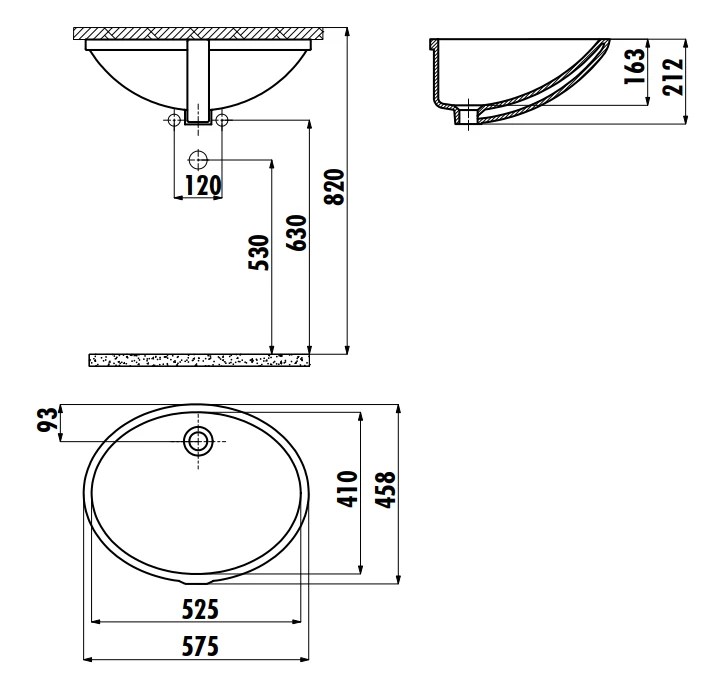 Lavoar Creavit Undercounter TP205 40x52
