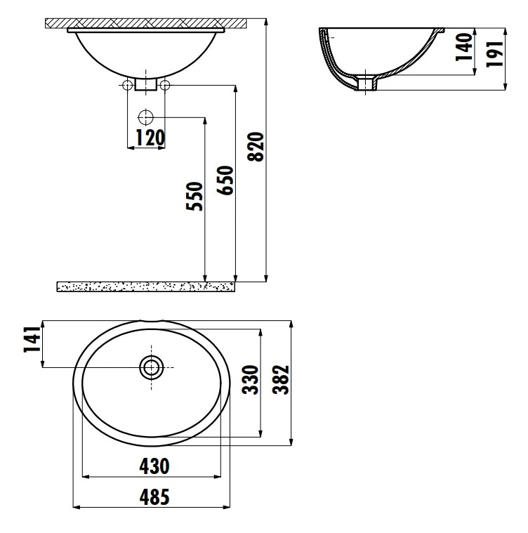 Lavoar Creavit Undercounter TP211.00CB00E 33x43