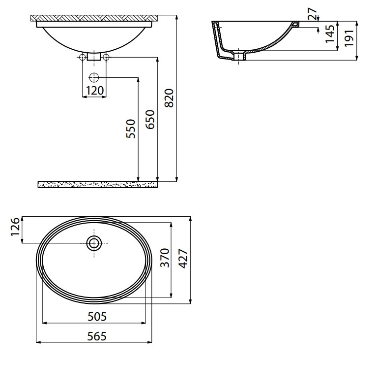 Lavoar Creavit Undercounter TP216.00CB00E 37x51